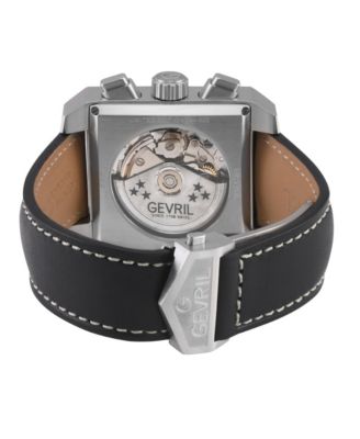 Men's Herald Square Swiss Automatic Leather Strap Watch