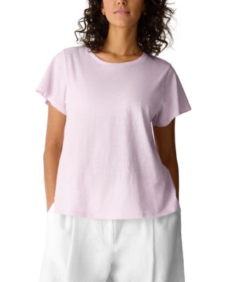 Women's Cotton Cap-Sleeve Crewneck Tee