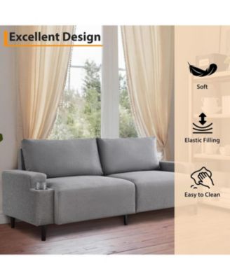 80.7" Loveseat Sofa, Fabric Sleeper Couch with Wood Frame, Easy Assembly for Apartment