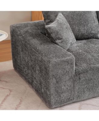 110" Modular Sectional Sofa, L-Shaped Chenille Couch with Ottomans, Washable Cloud Sofa