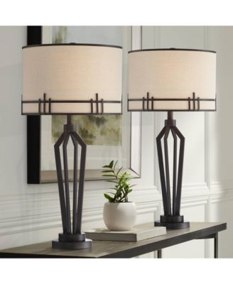 Picket 28" Tall Industrial Table Lamps Set of 2 USB Port