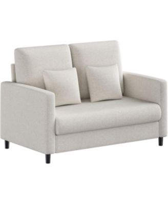 51" Loveseat Sofa, Teddy Fabric Small Couch for Living Room and Small Spaces