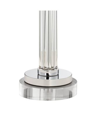 Cadence Modern Table Lamp with Square Riser 33" Tall Glass Column Shade for Bedroom Living Room Bedside Nightstand Office