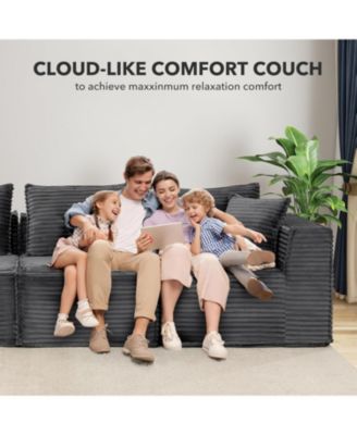 107" Cloud Sectional Sofa, U-Shaped Modular Couch with Chaise, Memory Foam