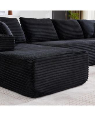 130" U-Shaped Modular Sectional Sofa, Boneless Cloud Couch with 2 Chaise and Pillows