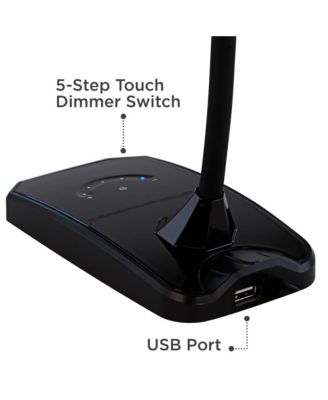 Ricky 13 3/4" High Small Modern Desk Lamps Set of 2 USB Ports LED Gooseneck Home Office Living Room Charging