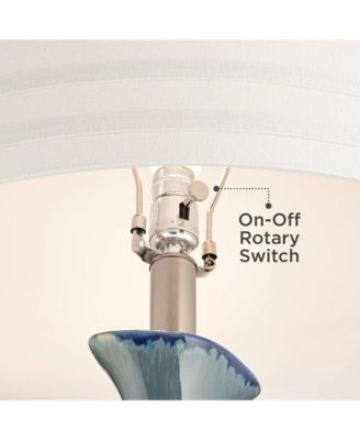 Annette 38" Tall Large Modern End Table Lamps Set of 2  Drip Finish Ceramic Living Room (Colors May Vary)