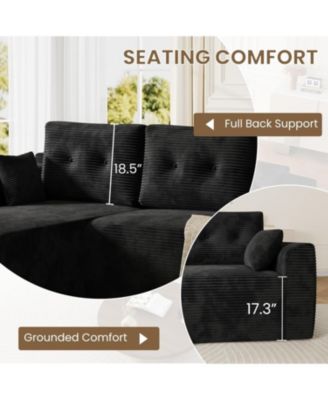 105" Modular Sectional Sofa, Cloud Couch with Chaise, Deep Seat Sofa Bed, No Assembly