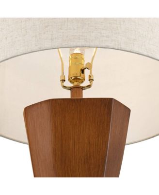 Tri 30" Tall Large Modern End 3-Way Table Lamp Faux Wood Finish Single  Shade Living Room Bedroom