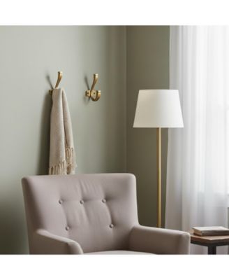 5 Pack Double Coat Hat Hooks Antique Brass Wall Mounted Towel Hanger for Backpack Purse Organization