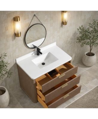 Aria 36" Bathroom Vanity Smoked Oak