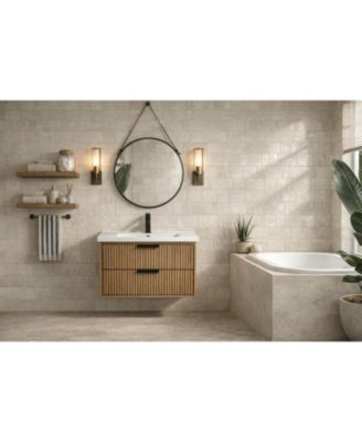 Diego 30" Floating Bathroom Vanity Weathered Fir
