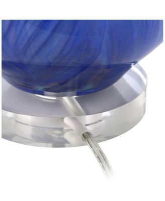 Taylor Contemporary Table Lamp with Round Riser 30 1/2" Tall Art Glass Fabric Drum Shade for Bedroom Living Room Office