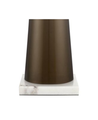 Karen Modern Table Lamp with Square Marble Riser 36" Tall Dark Gold Glass  Shade for Bedroom Living Room Nightstand