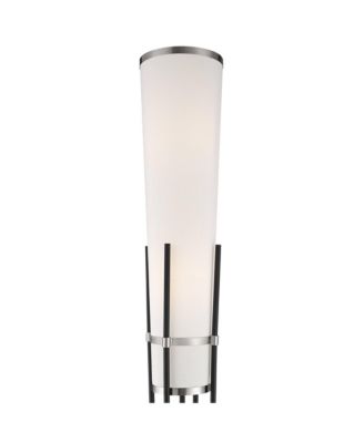 Flute Mid Century Modern 64" Tall Floor Lamp with Smart Socket Satin  Nickel  Shade for Living Room House