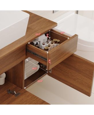 31.5 Inches Floating Single Small Bathroom Vanity with Sink