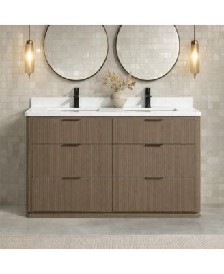 Aria 55" Bathroom Vanity Smoked Oak