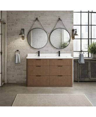Aria 55" Bathroom Vanity Smoked Oak