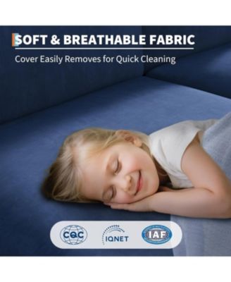 103" Modular Sectional Sofa, L-Shaped Velvet Cloud Couch, 4-Seat Upholstered Sofa