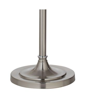 Chandelier Floor Lamp 62.5" Tall Satin Steel Chrome Crystals Creme Fabric Drum Shade for Living Room Reading Bedroom Office