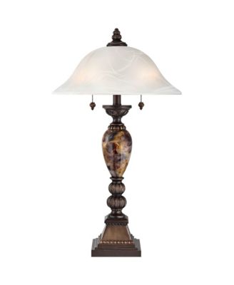 Traditional Table Lamps 27" Tall Set of 2 Aged