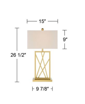 Claudia 26 1/2" Tall Open Metal Base Modern Glam Table Lamps Set of 2 Gold Finish Shade Living Room Bedroom