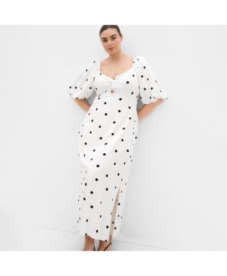 Women's Plus size Nala Spot Print Twist Front Dress
