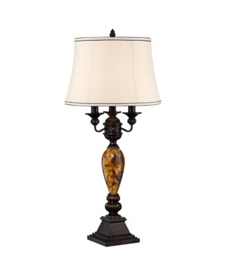 Traditional Table Lamp with USB Dimmer Cord 37" Tall
