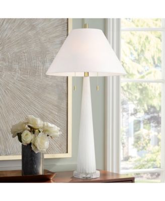 Possini Euro Regina 33" High Glass 2-Light Table Lamp Set of 2