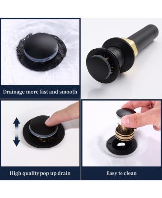 2-Handle 4-Inch Matte Bathroom Faucet, Bathroom Vanity Sink Faucets with Pop-up Drain and Supply Hoses