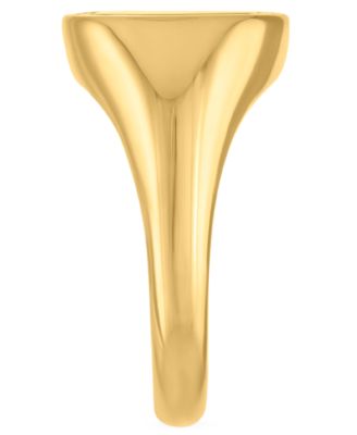 Men's Round Signet Ring in 14k Gold Over Sterling Silver