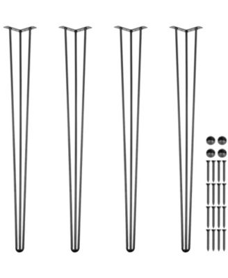 36 in Hairpin Table Legs Set of 4, Carbon Steel 3-Rod Furniture Legs with 880 lbs Total Load Capacity