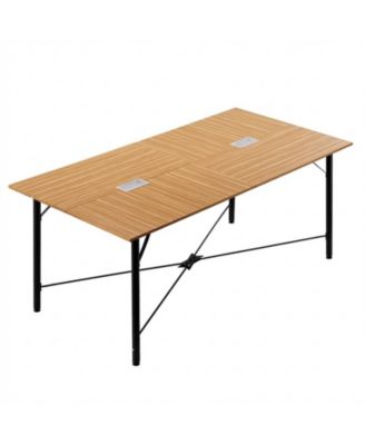 6 feet Rectangle Conference Table for 6-8 Person, Modern Office Meeting Desk with Metal Legs.