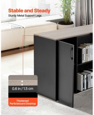 L-Shaped Executive Desk with Drawers and Storage Cabinet, 71 x 53 in Office Table with CPU Stand, 350 lbs