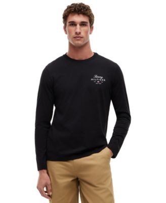 Men's Script Stack Logo Regular-Fit Long-Sleeve T-Shirt