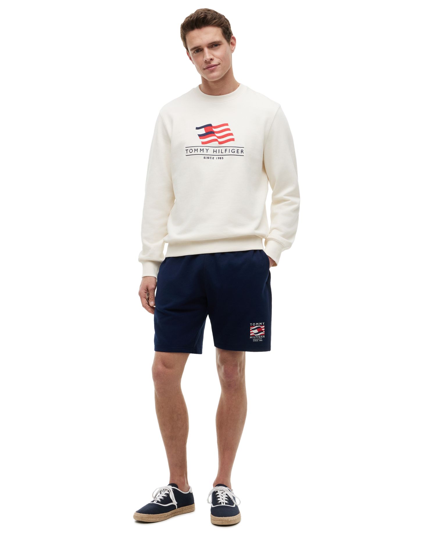 Men's Red, White, and Blue Americana Main Flag Terry Crewneck Sweatshirt