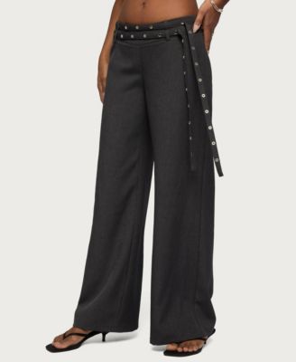 Women's Cruz Double Belt Baggy Tailored Pants