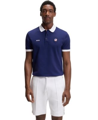 Men's Paddy USA Country Flag Trim Polo Shirt