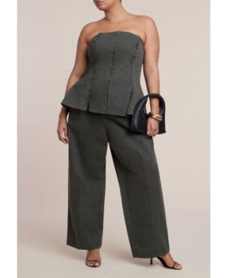 Women's Plus Size Twill Straight Leg Pant