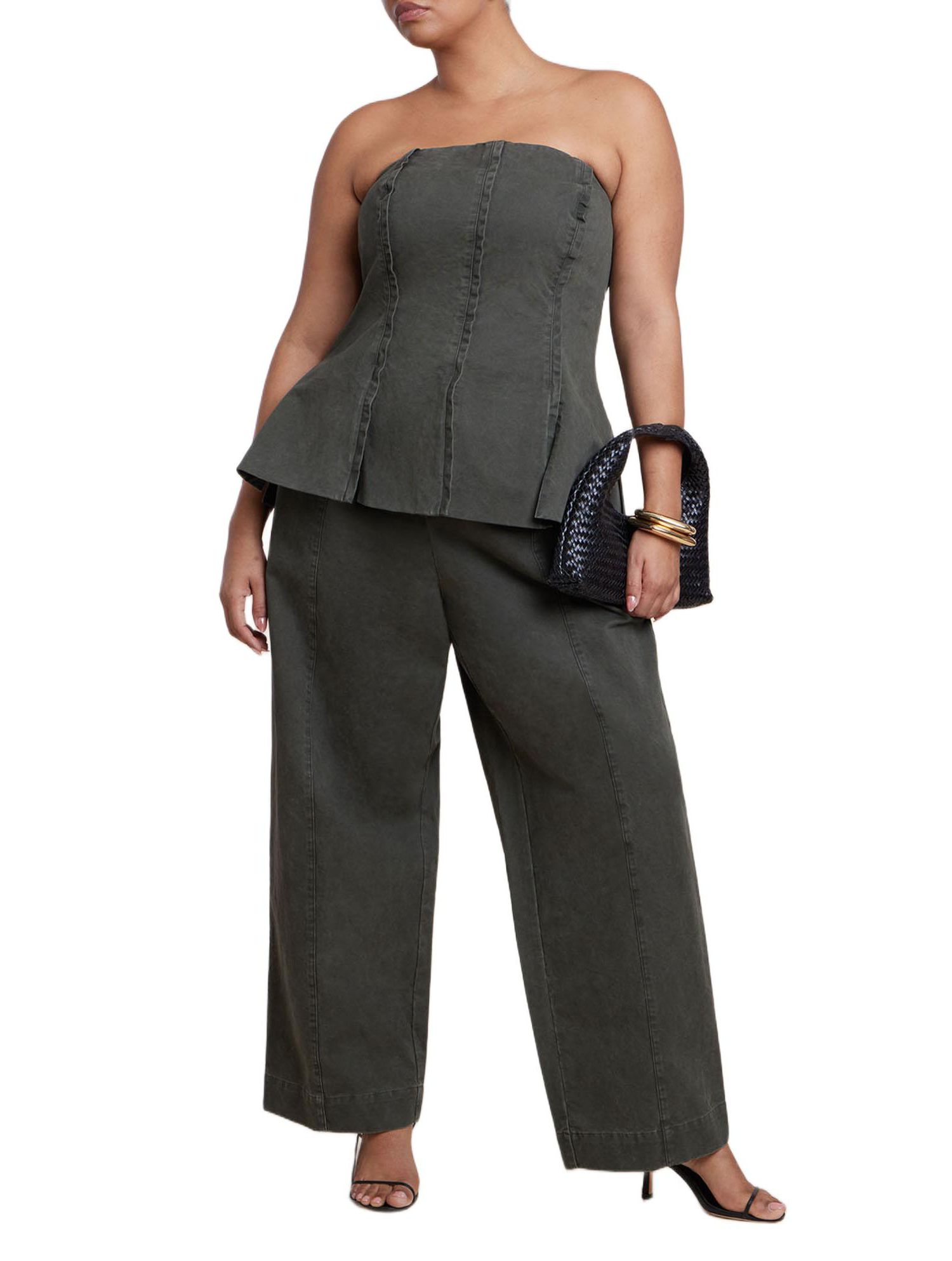 Women's Plus Size Twill Straight Leg Pant