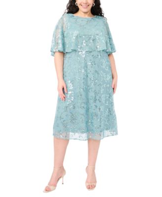 Plus Size Embellished Crewneck Midi Dress