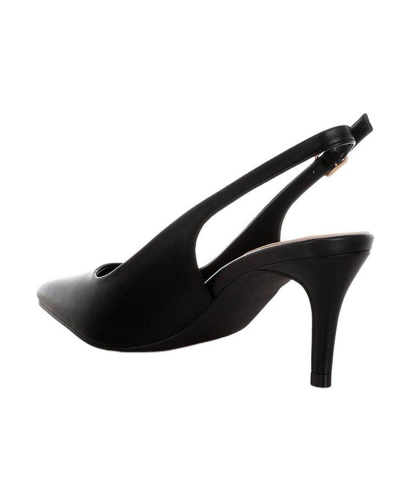 Женские туфли London Rag Jaoba Pointed Toe Pin Buckle Slingbacks, цвет: Чёрная искусственная кожа — фото 2