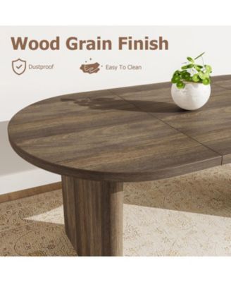 70.8 Inch Oval Dining Table with Upholstered Dining Chairs, Kitchen Table with Sturdy Wooden Base, High Back Dining Chair with Wood Legs