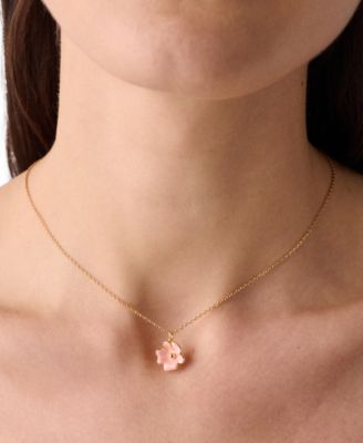 Golden Bloom Cubic Zirconia Flower Pendant Necklace