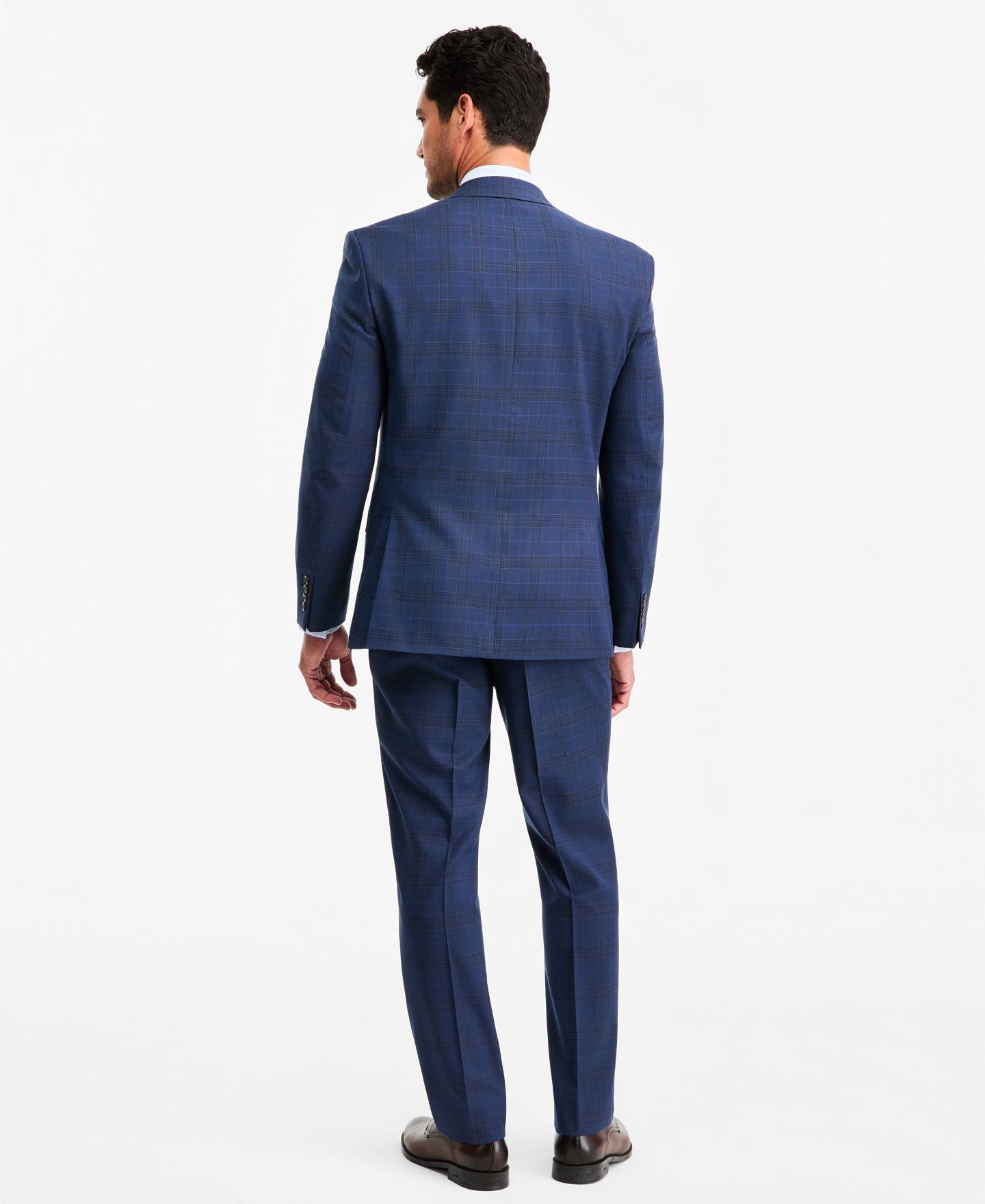 Мужские комплекты Tayion Collection Classic-Fit Blue & Red Plaid Suit Separates, цвет: Синий красный — фото 3