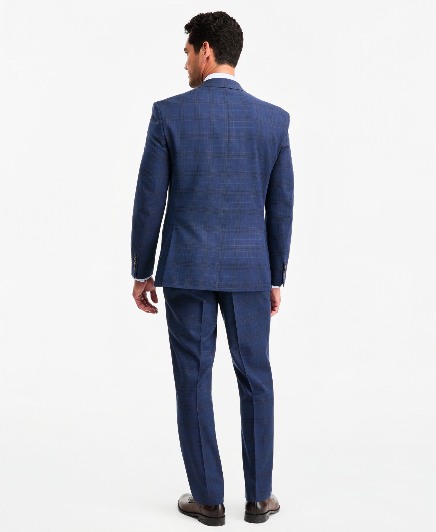 Men's Classic-Fit Blue & Red Plaid Suit Separate Pants