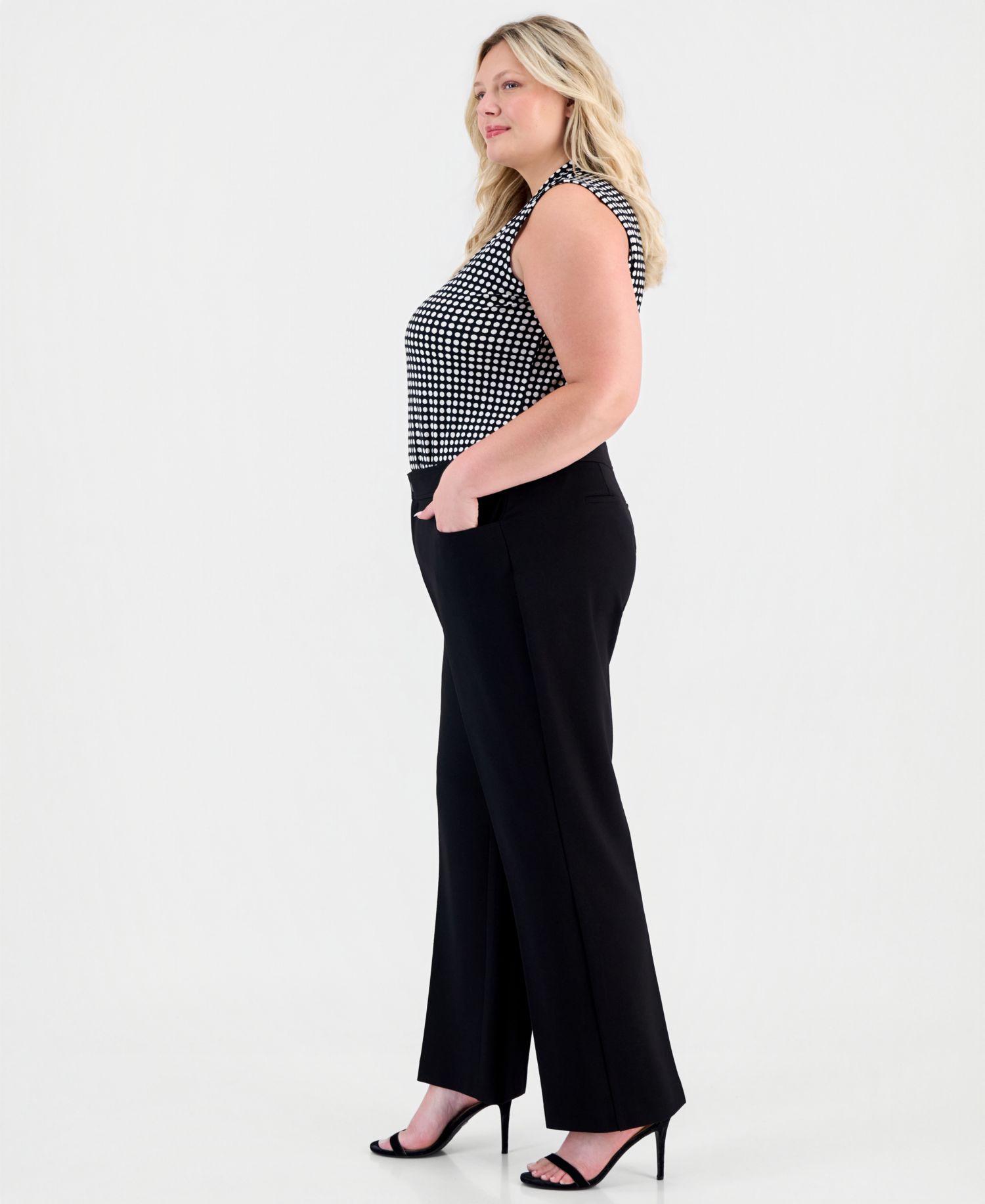 Plus Size Wide-Leg Trousers