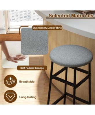 Bar Stools Set of 2 w/ Sturdy Metal Frame and Footrest for Kitchen Island