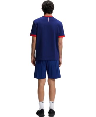 BOSS by Men's Stretch-Cotton France Country Flag Logo T-Shirt