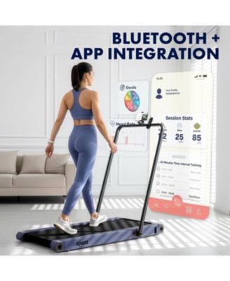 2-in-1 Walking Pad Treadmill with Vibration Plates (SQWPVH15BL)